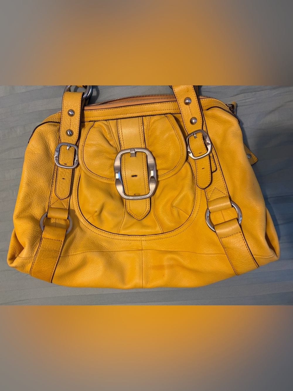 B MAKOWSKY Large Yellow Shoulder Bag Tote